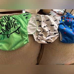 Three cloth diapers